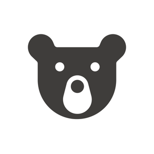 Black bear face icon on a white background